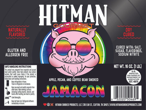 Jamacon bacon label