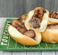 Kraut Stuffed Bacon Wrapped Brats