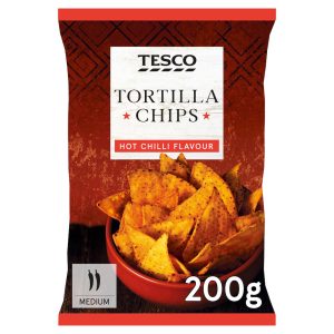 Tesco Tortilla Chips Hot Chill Flavour 200g